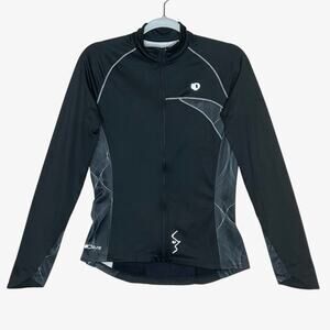 Pearl Izumi Womens Elite Cycling Jacket Size M Black Grey Geometric Panel Biking